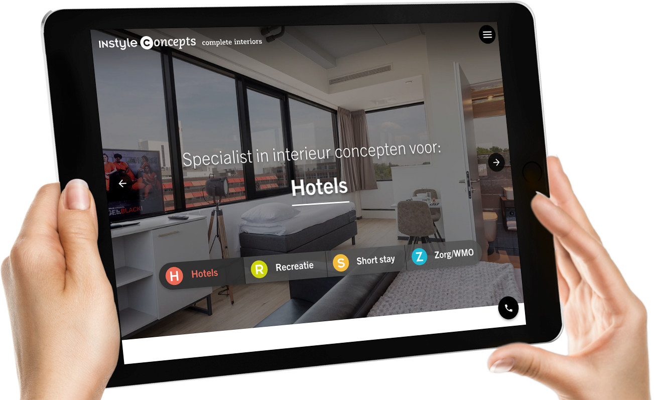 Instyle concepts homepage op tablet